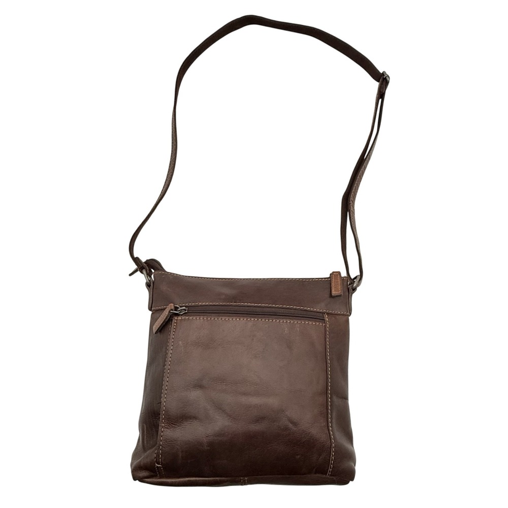 Jack Georges Voyager Leather City Crossbody Bag #7298 Brown Genuine Leather - Picture 3 of 10